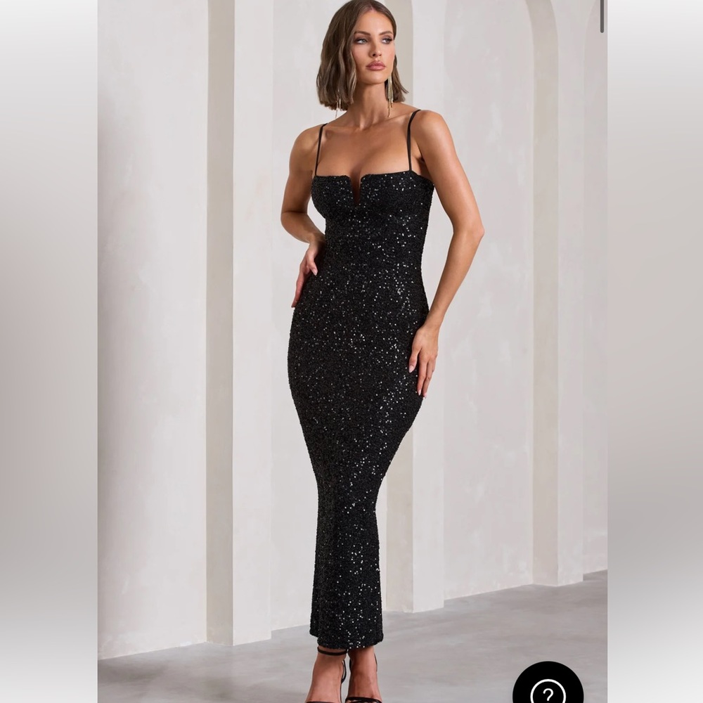 Clubl London Black Sequin Bodycon